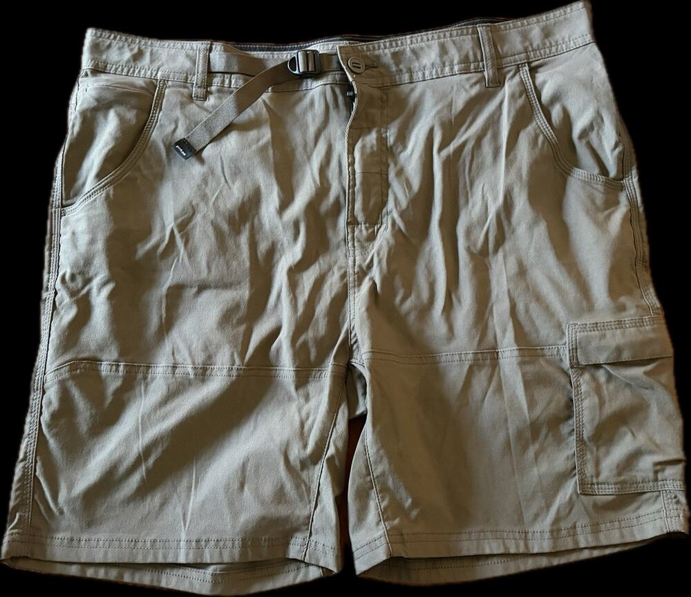 PrAna Men's Brown Cargo Hiking Shorts Size 40” Waist 8” Inseam Outdoor Travel